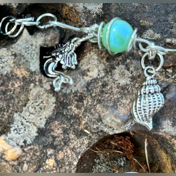 Siren Wire Wrapped Beads Bracelet & Earrings - Picture 3 of 12